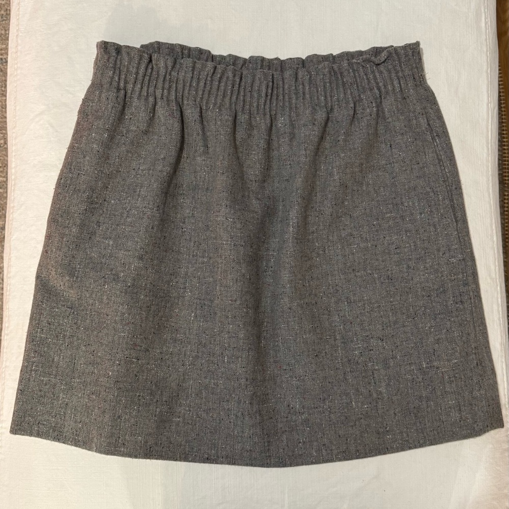 J. Crew Gray Elastic-Waist Mini Skirt